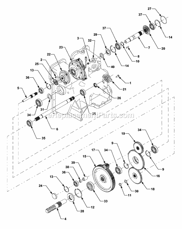 Pto Drive 1b065g & Before Diagram and Parts List for 5254E 54AE542-710, 54BE542-710, 54CE542-710 Cub Cadet Lawn Tractor